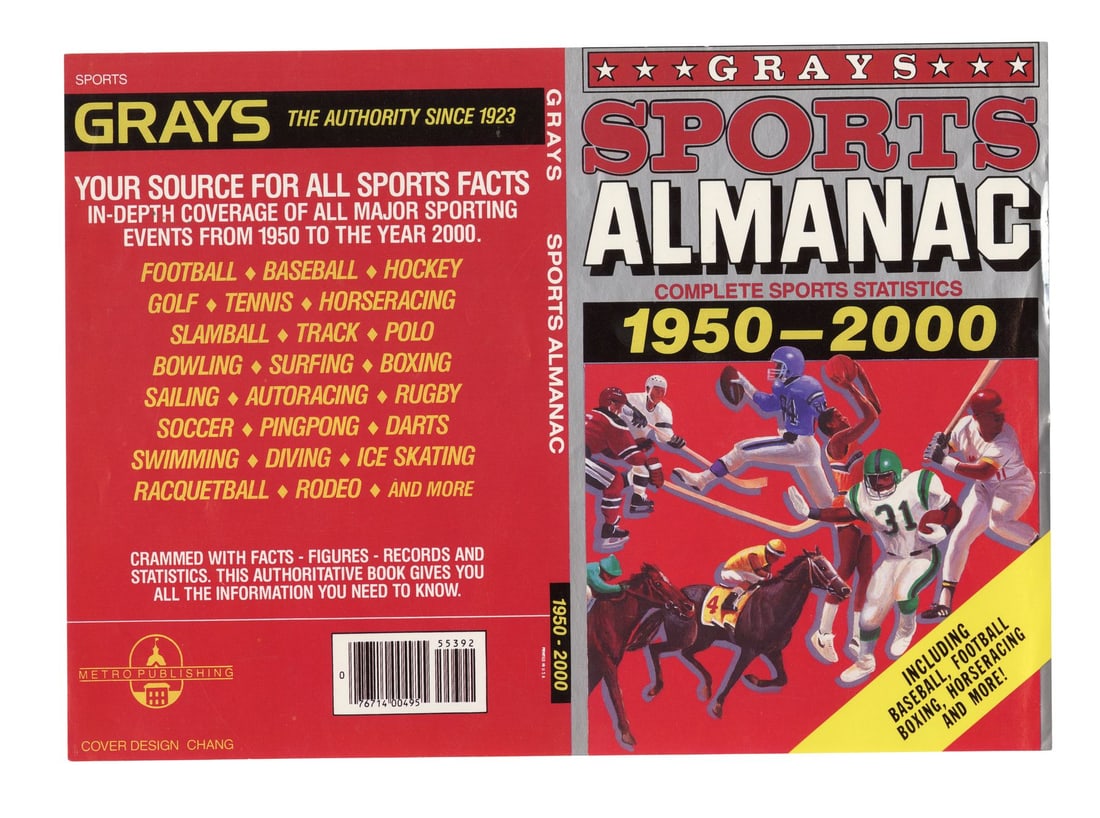BACK TO THE FUTURE PART II (1989) - Production-Made Gray's Almanac Cover: BACK TO THE FUTURE PART II (1989) - Production-Made Gray's Almanac Cover - A production-made Grays Sports Almanac cover from Robert Zemeckis' Back to the Future Part II. In the future of 2015, Marty