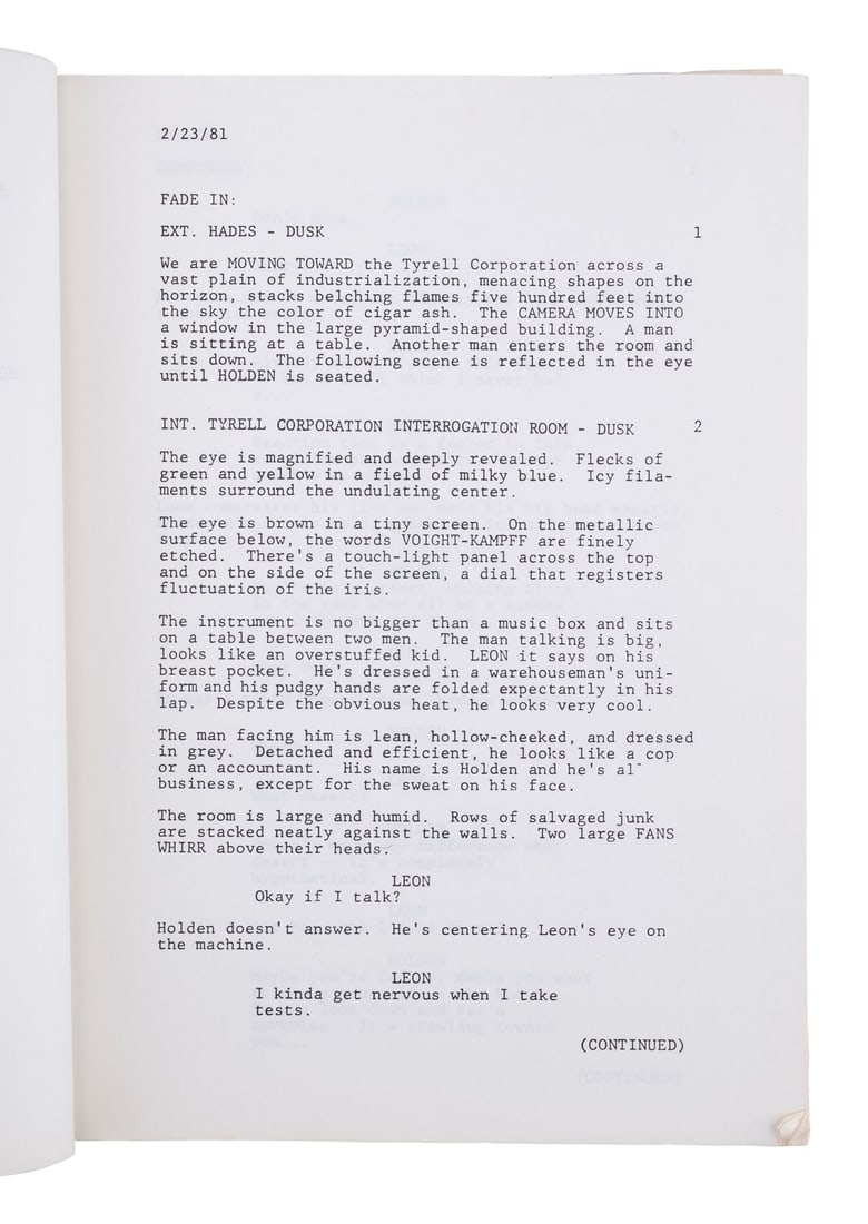 BLADE RUNNER (1982) - Bound February 23, 1981 Draft Script - 5