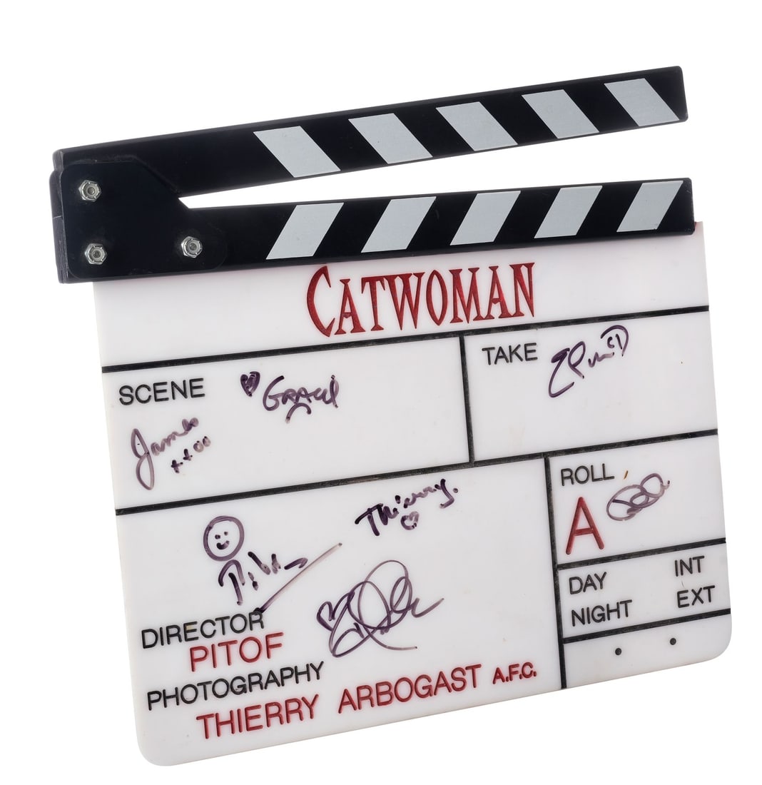 CATWOMAN (2004) - Halle Berry and Key Crew-Autographed "A" Camera Clapperboard: CATWOMAN (2004) - Halle Berry and Key Crew-Autographed "A" Camera Clapperboard - An "A" camera clapperboard from the production of Pitof's Catwoman autographed by star Halle Berry and several key crew