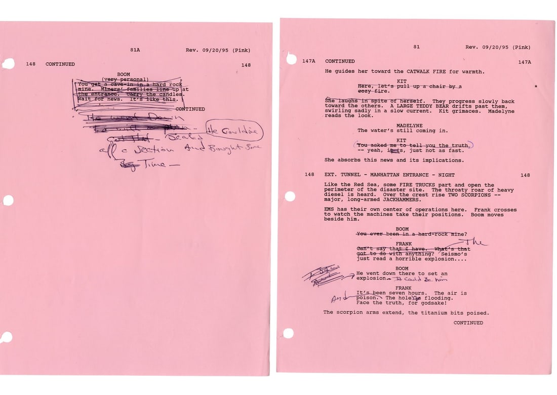 DAYLIGHT (1996) - Sylvester Stallone's Hand-Annotated Script Pages - 3