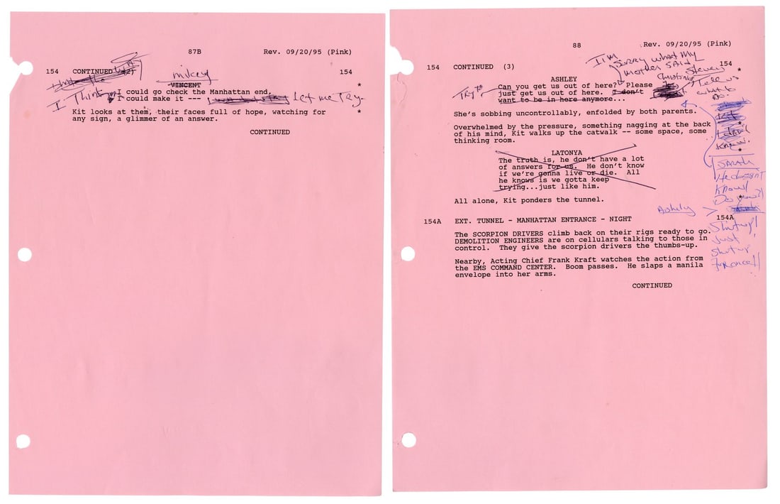 DAYLIGHT (1996) - Sylvester Stallone's Hand-Annotated Script Pages - 6