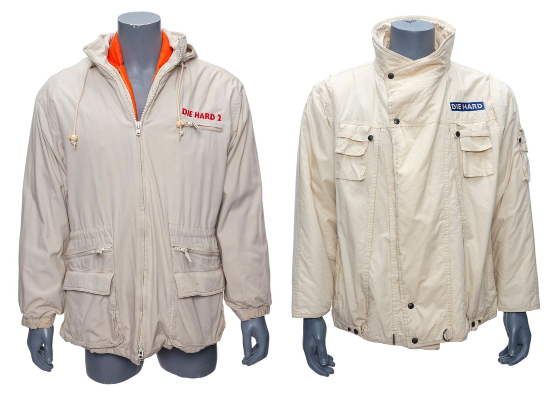 DIE HARD (1988)/DIE HARD 2 (1990) - Pair of Crew Jackets: DIE HARD (1988)/DIE HARD 2 (1990) - Pair of Crew Jackets - A pair of crew jackets from John McTiernan's Die Hard and Renny Harlin's Die Hard 2. In the first film, John McClane (Bruce Willis) set out