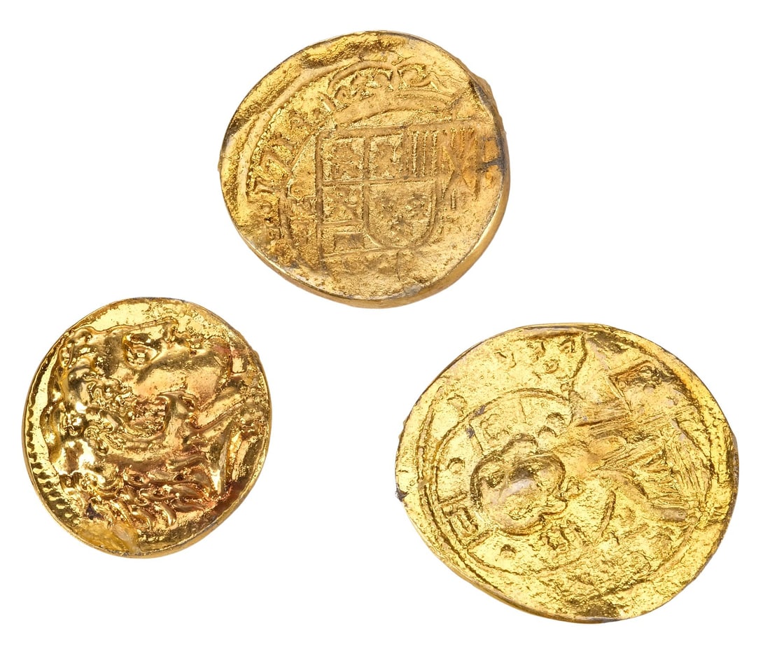 THE GOONIES (1985) - Set of Three One-Eyed Willy Coins: THE GOONIES (1985) - Set of Three One-Eyed Willy Coins - A set of three One-Eyed Willy coins from Richard Donner's The Goonies. One-Eyed Willy's long-lost treasure included many coins, pieces of
