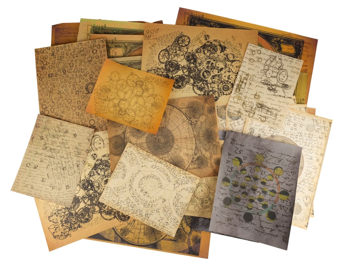 THE HOUSE WITH A CLOCK IN ITS WALLS (2018) - Isaac Izard's (Kyle MacLachlan) 47 Printed Pages of: THE HOUSE WITH A CLOCK IN ITS WALLS (2018) - Isaac Izard's (Kyle MacLachlan) 47 Printed Pages of Charts, Cosmographs, and Notes - Isaac Izard's (Kyle MacLachlan) 47 printed pages of charts, cosmograph