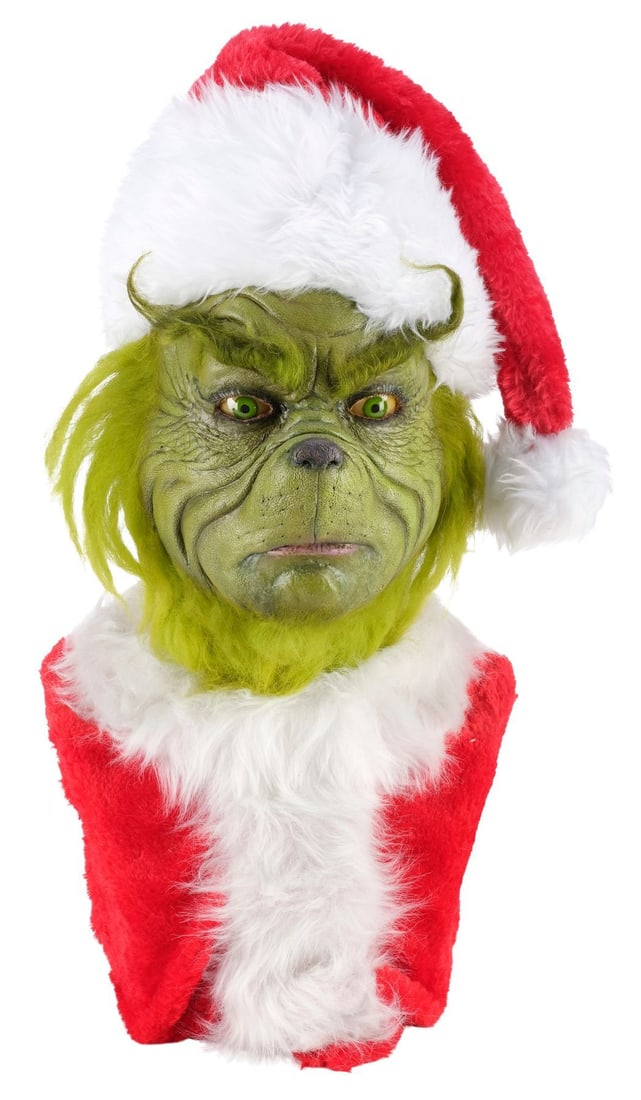 HOW THE GRINCH STOLE CHRISTMAS (2000) - The Grinch (Jim Carrey) Bust: HOW THE GRINCH STOLE CHRISTMAS (2000) - The Grinch (Jim Carrey) Bust - The Grinch (Jim Carrey) bust from Ron Howard's How the Grinch Stole Christmas. The Grinch dressed as Santa Claus to steal the pre