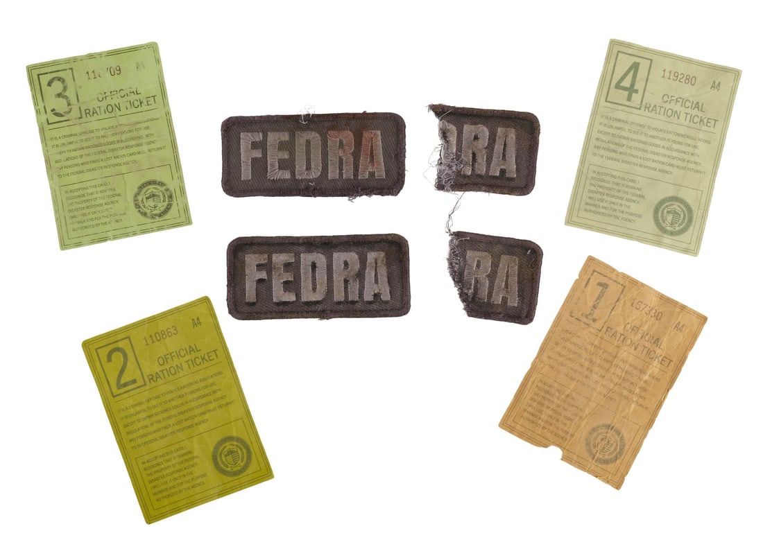 THE LAST OF US (T.V. SERIES, 2023 - PRESENT) - Collection of FEDRA Patches and Ration Tickets (1 of 11)