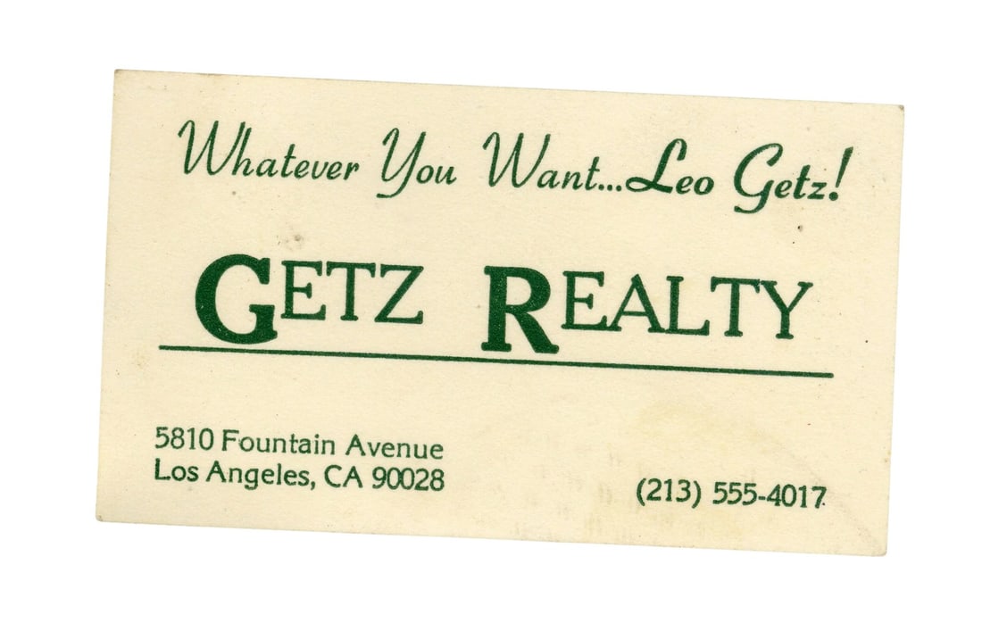 LETHAL WEAPON 3 (1992) - Mike Papac Collection: Leo Getz's (Joe Pesci) Business Card (1 of 1)