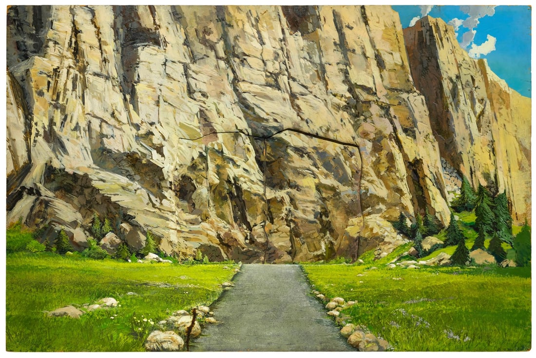 THE MAN FROM THE 25TH CENTURY (1968) - Screen-Matched Hand-Painted Mechanical L.B. Abbott Project: THE MAN FROM THE 25TH CENTURY (1968) - Screen-Matched Hand-Painted Mechanical L.B. Abbott Project Delphi Matte Painting - A hand-painted, mechanical Project Delphi matte painting from the production o