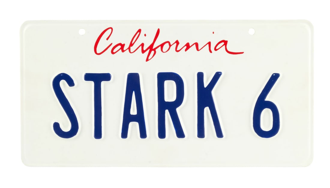 IRON MAN (2008) - Tony Stark's (Robert Downey Jr.) Production-Made "STARK 6" License Plate (1 of 5)