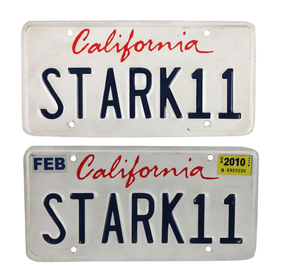 IRON MAN 2 (2010) - Tony Stark's (Robert Downey Jr.) Pair of Audi R8 Spyder "STARK11" License Plates (1 of 12)