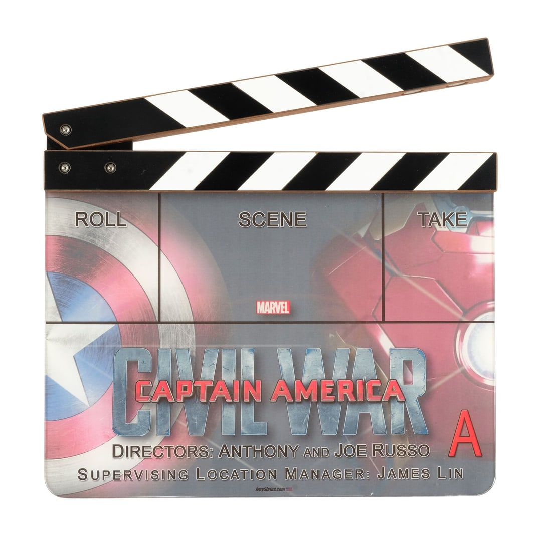 CAPTAIN AMERICA: CIVIL WAR (2016) - Production-Made Clapperboard: CAPTAIN AMERICA: CIVIL WAR (2016) - Production-Made Clapperboard - A production-made clapperboard from Anthony Russo's and Joe Russo's Captain America: Civil War. With political pressure to create a s