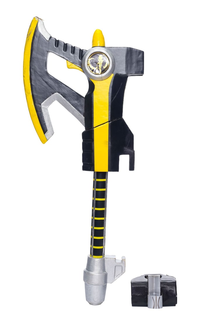 MIGHTY MORPHIN POWER RANGERS (T.V. SERIES, 1993 - 1995) - The Black Ranger's Stunt Power Axe: MIGHTY MORPHIN POWER RANGERS (T.V. SERIES, 1993 - 1995) - The Black Ranger's Stunt Power Axe - The Black Ranger's stunt power axe from Haim Saban and Shuki Levy's Mighty Morphin Power Rangers. After