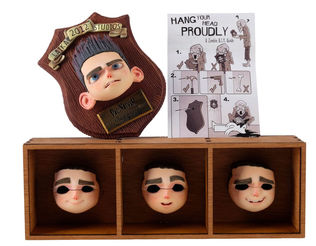 PARANORMAN (2012) - Norman Babcock (Kodi Smit-McPhee) Stop-Motion Puppet Face Crew Gifts: PARANORMAN (2012) - Norman Babcock (Kodi Smit-McPhee) Stop-Motion Puppet Face Crew Gifts - Crew gifts containing Norman Babcock's (Kodi Smit-McPhee) stop-motion puppet faces from the production of Chr