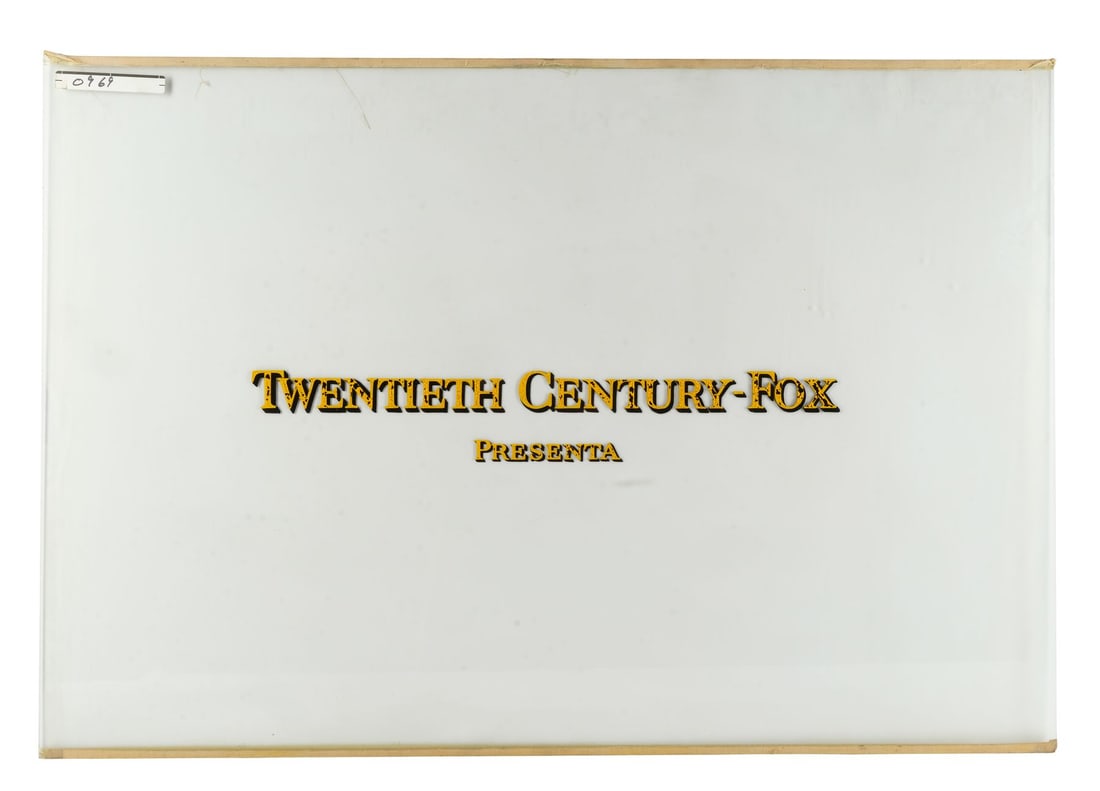 TWENTIETH CENTURY FOX - Hand-Painted Spanish-Language "Twentieth Century-Fox" Title Card: TWENTIETH CENTURY FOX - Hand-Painted Spanish-Language "Twentieth Century-Fox" Title Card - A title card hand-painted for Spanish-language productions produced by Twentieth Century Fox. The legendary c