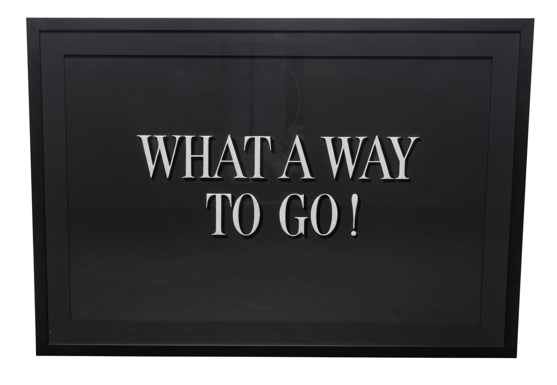 WHAT A WAY TO GO! (1964) - Framed Hand-Painted Title Card: WHAT A WAY TO GO! (1964) - Framed Hand-Painted Title Card - A framed, hand-painted title card from J. Lee Thompson's What a Way to Go! As was standard with many studio pictures of the era, the classic