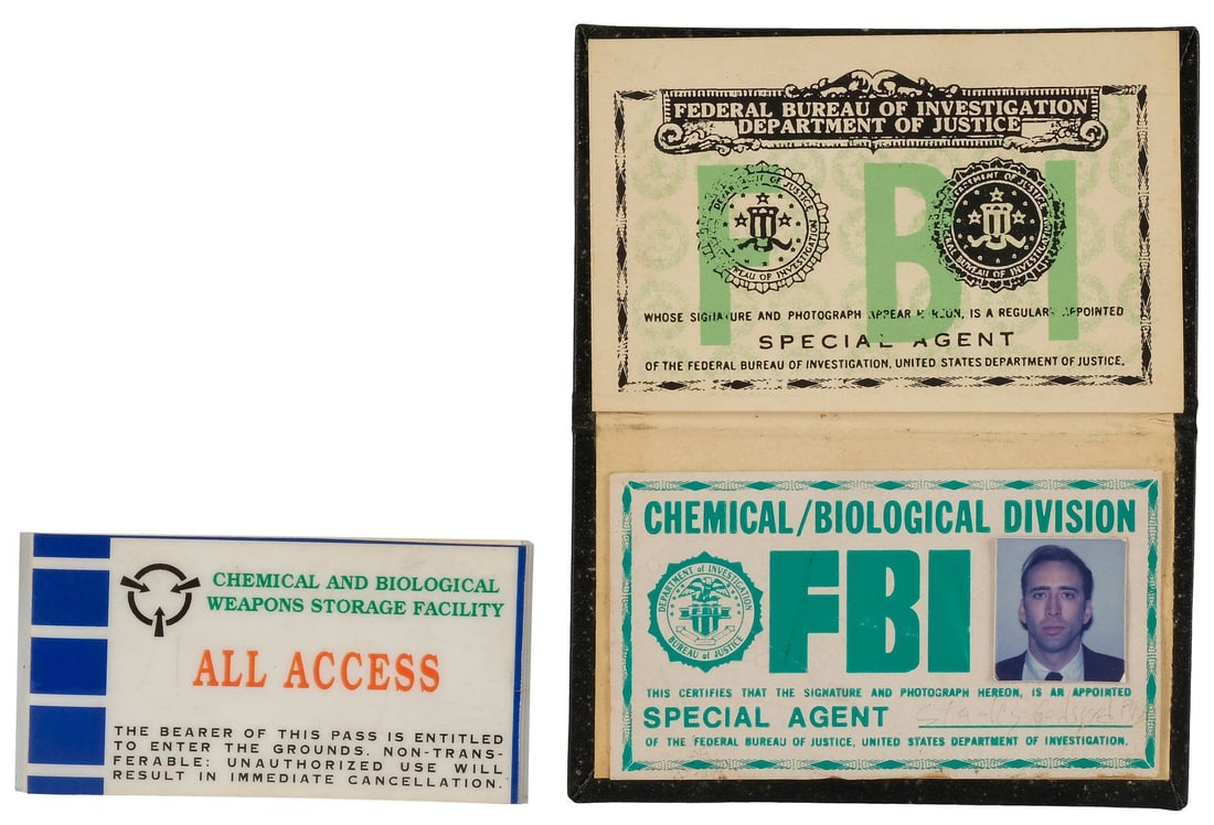 THE ROCK (1996) - Stanley Goodspeed's (Nicolas Cage) Wallet-Style FBI ID with VX Guard's Access Card (1 of 5)