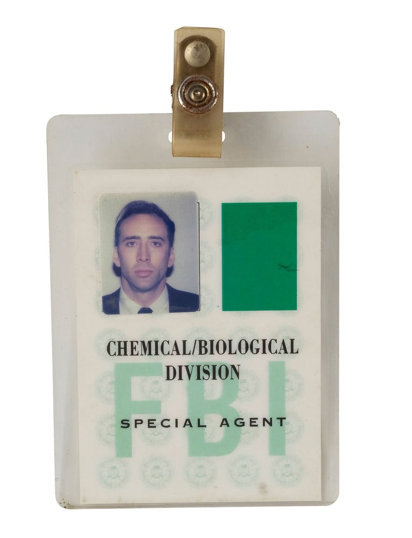 THE ROCK (1996) - Stanley Goodspeed's (Nicolas Cage) Clip-On FBI ID: THE ROCK (1996) - Stanley Goodspeed's (Nicolas Cage) Clip-On FBI ID - Stanley Goodspeed's (Nicolas Cage) clip-on FBI ID from Michael Bay's The Rock. FBI chemical weapons specialist Goodspeed wore his