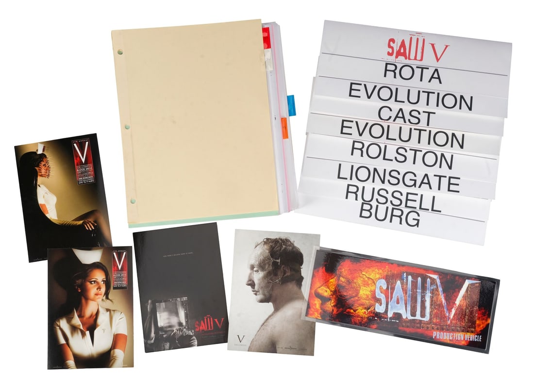 SAW V (2008) - David A. Armstrong Collection: Collection of Printed Storyboards, Production: SAW V (2008) - David A. Armstrong Collection: Collection of Printed Storyboards, Production Paperwork, and Ephemera - A rare collection of printed storyboards, paperwork, and ephemera from the product