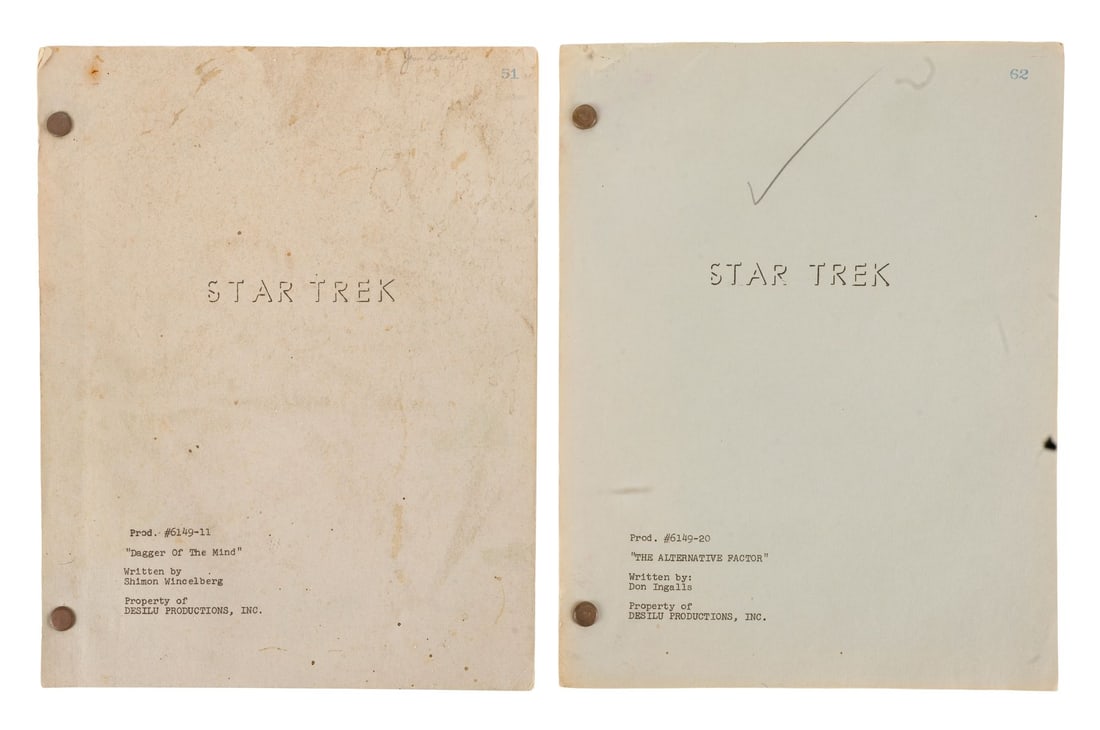 STAR TREK: THE ORIGINAL SERIES (T.V. SERIES, 1966 - 1969) - Pair of Season 1 Scripts (1 of 11)