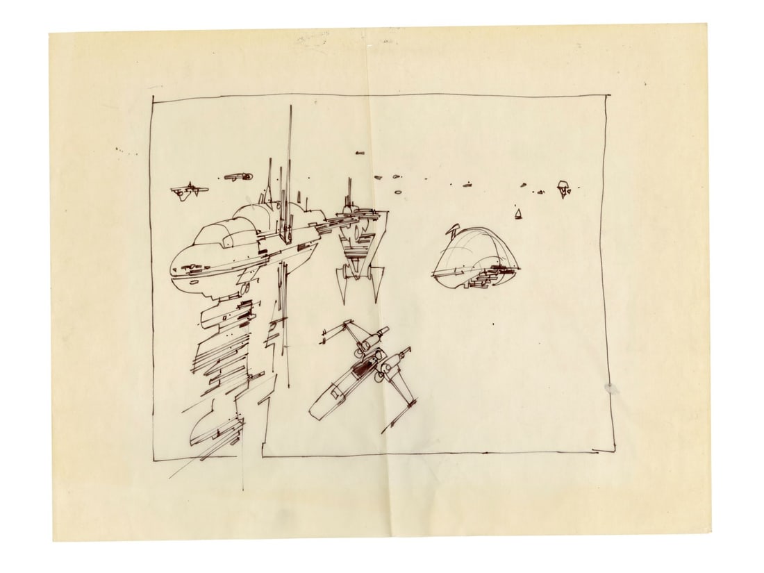 STAR WARS: THE EMPIRE STRIKES BACK (1980) - Hand-Drawn Industrial Light & Magic (ILM) Rebel Fleet (1 of 2)