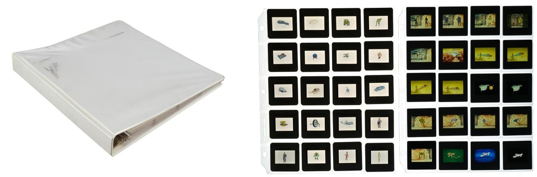 STAR WARS: DROIDS (1985) - Binder of 60 Production Slides: STAR WARS: DROIDS (1985) - Binder of 60 Production Slides - A binder of production slides from the Lucasfilm animated television series Star Wars: Droids. This lot consists of a white plastic three-ri