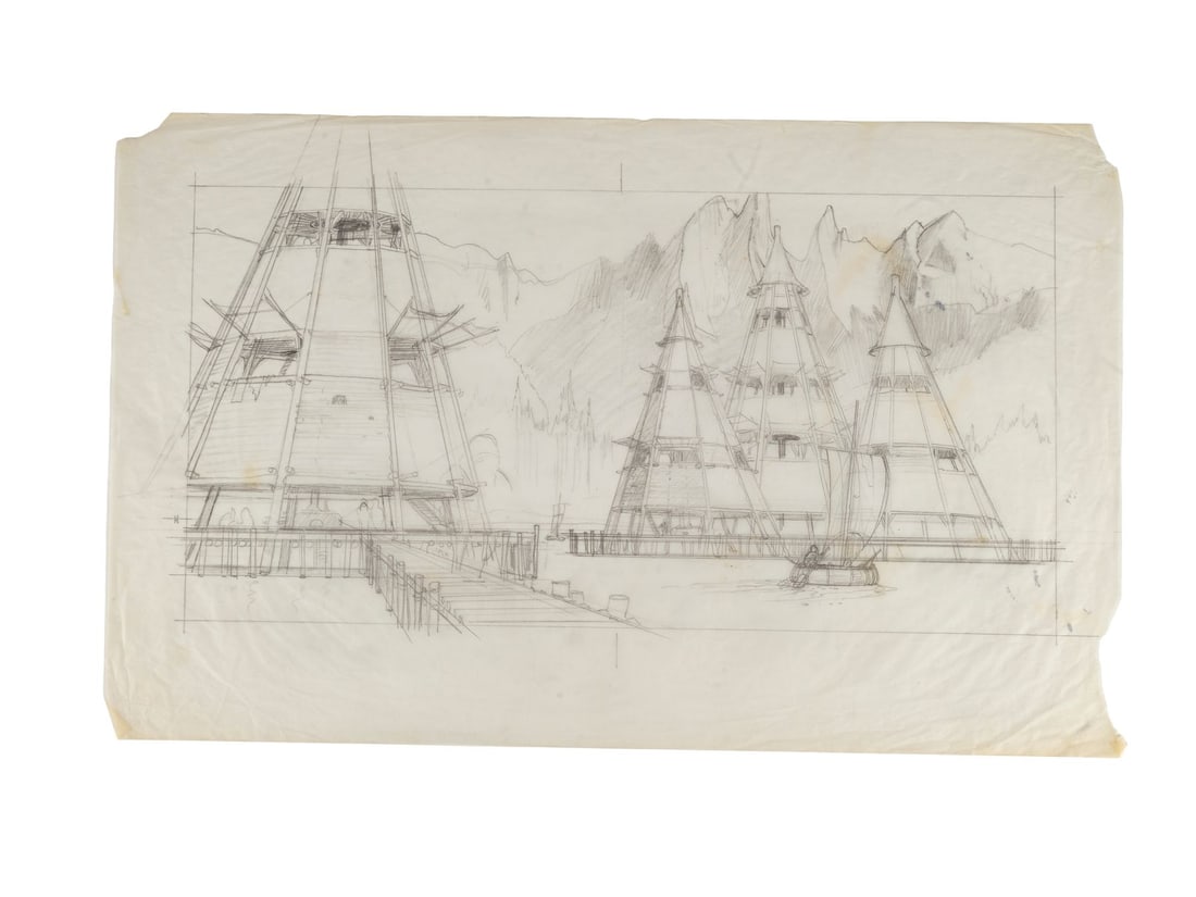 THE ILLUSTRATED STAR WARS UNIVERSE (1995) - Hand-Drawn Ralph McQuarrie Sketch for Illustration (1 of 3)