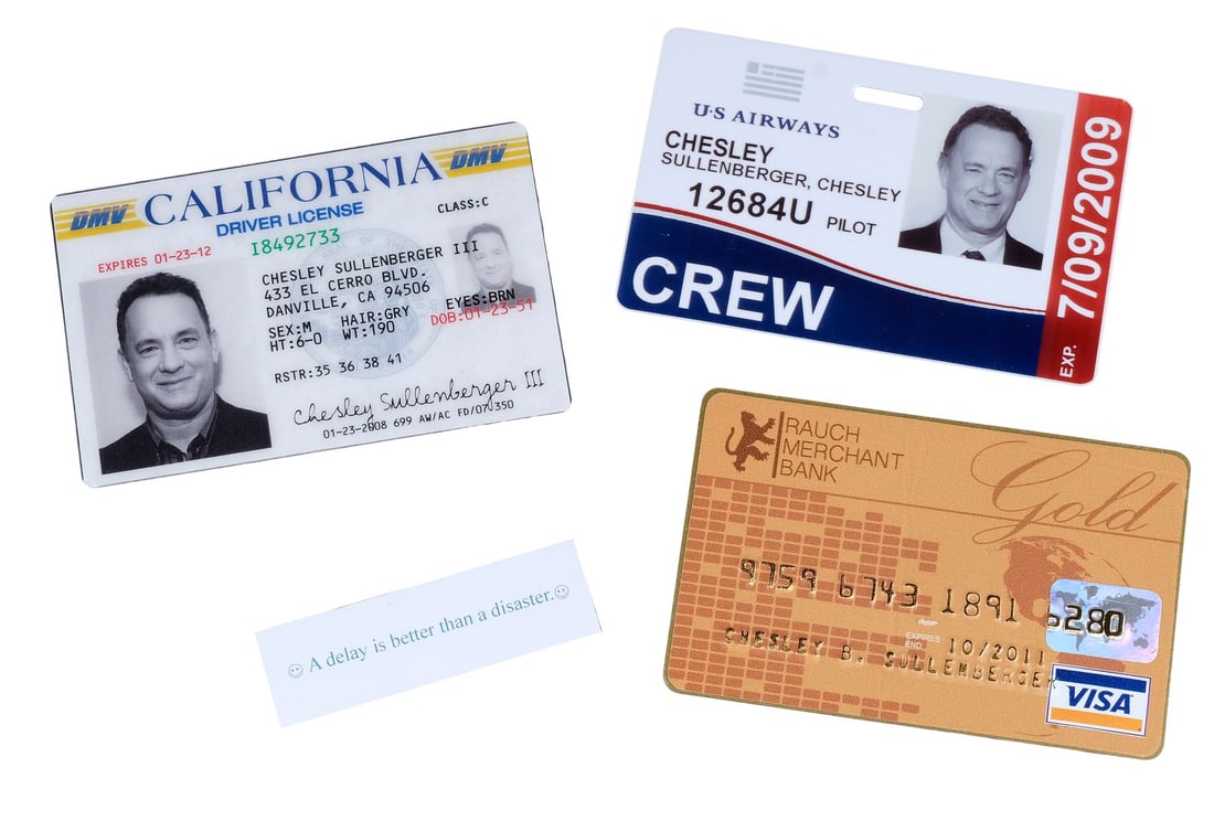 SULLY (2016) - Pair of Production-Made IDs, Credit Card, and Fortune (1 of 5)