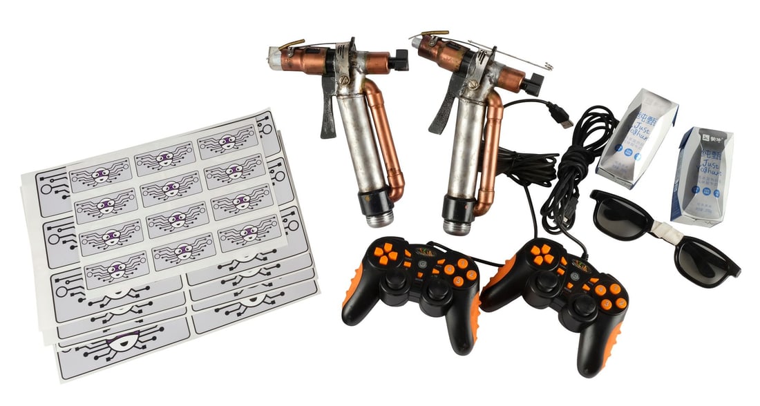 TEENAGE MUTANT NINJA TURTLES: OUT OF THE SHADOWS (2016) - Donatello's Glasses with a Pair of Welding: TEENAGE MUTANT NINJA TURTLES: OUT OF THE SHADOWS (2016) - Donatello's Glasses with a Pair of Welding Guns, Game Pad Controllers and 36 Stickers - Donatello's glasses with a pair of welding guns, game