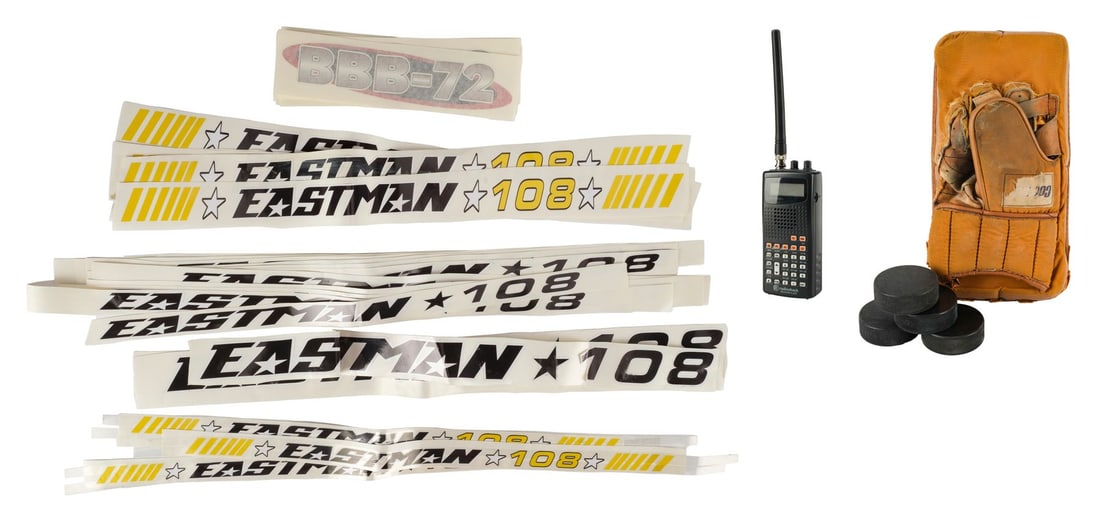 TEENAGE MUTANT NINJA TURTLES: OUT OF THE SHADOWS (2016) - Casey Jones' Functional Police Scanner,: TEENAGE MUTANT NINJA TURTLES: OUT OF THE SHADOWS (2016) - Casey Jones' Functional Police Scanner, Goalie Catch Glove, Four Pucks, and 34 Decals - Casey Jones' police scanner, goalie catch glove, four