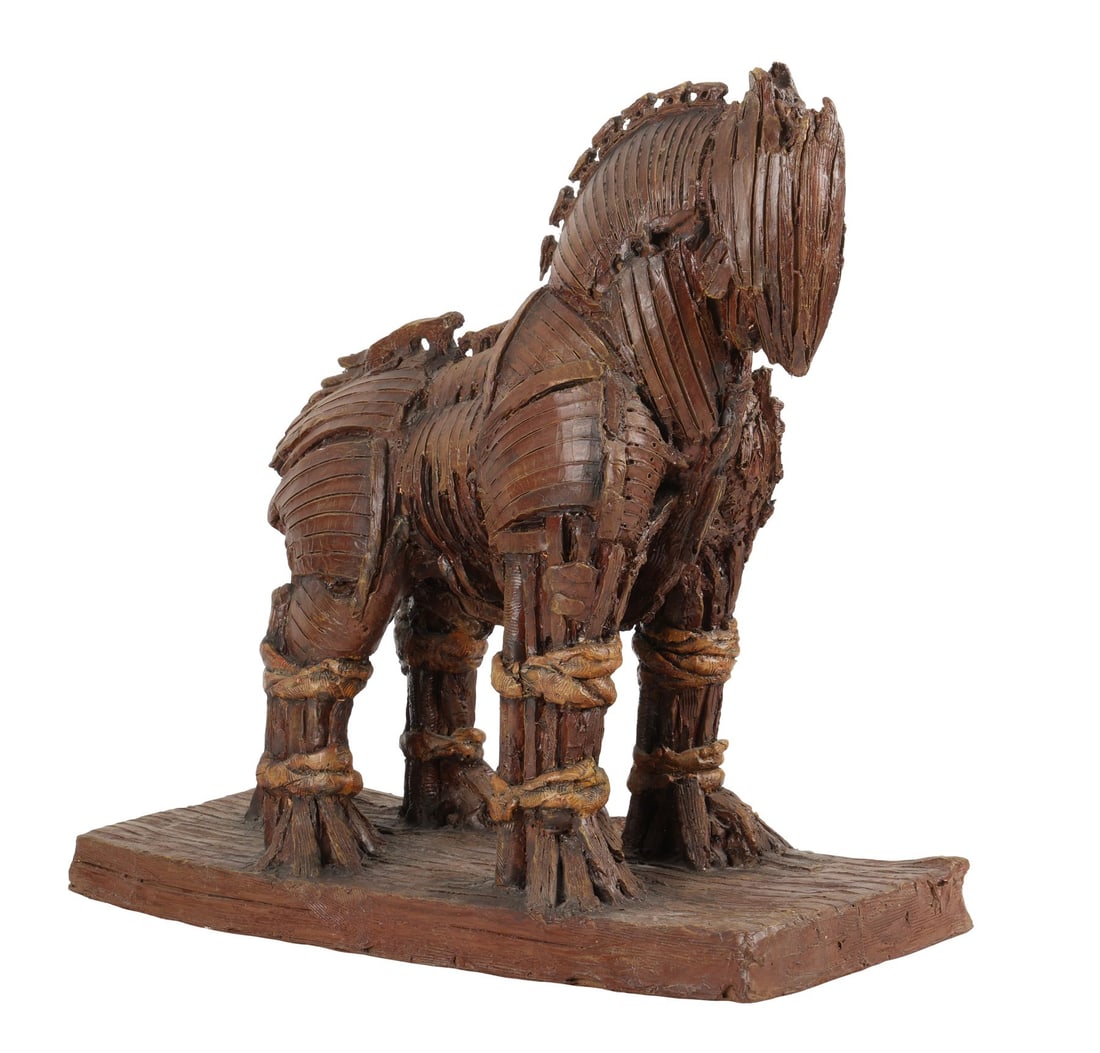 TROY (2004) - Trojan Horse Art Department Maquette: TROY (2004) - Trojan Horse Art Department Maquette - A Trojan horse art department maquette from the production of Wolfgang Petersen's mythical epic Troy. The Greeks infiltrated Troy by hiding in a gi