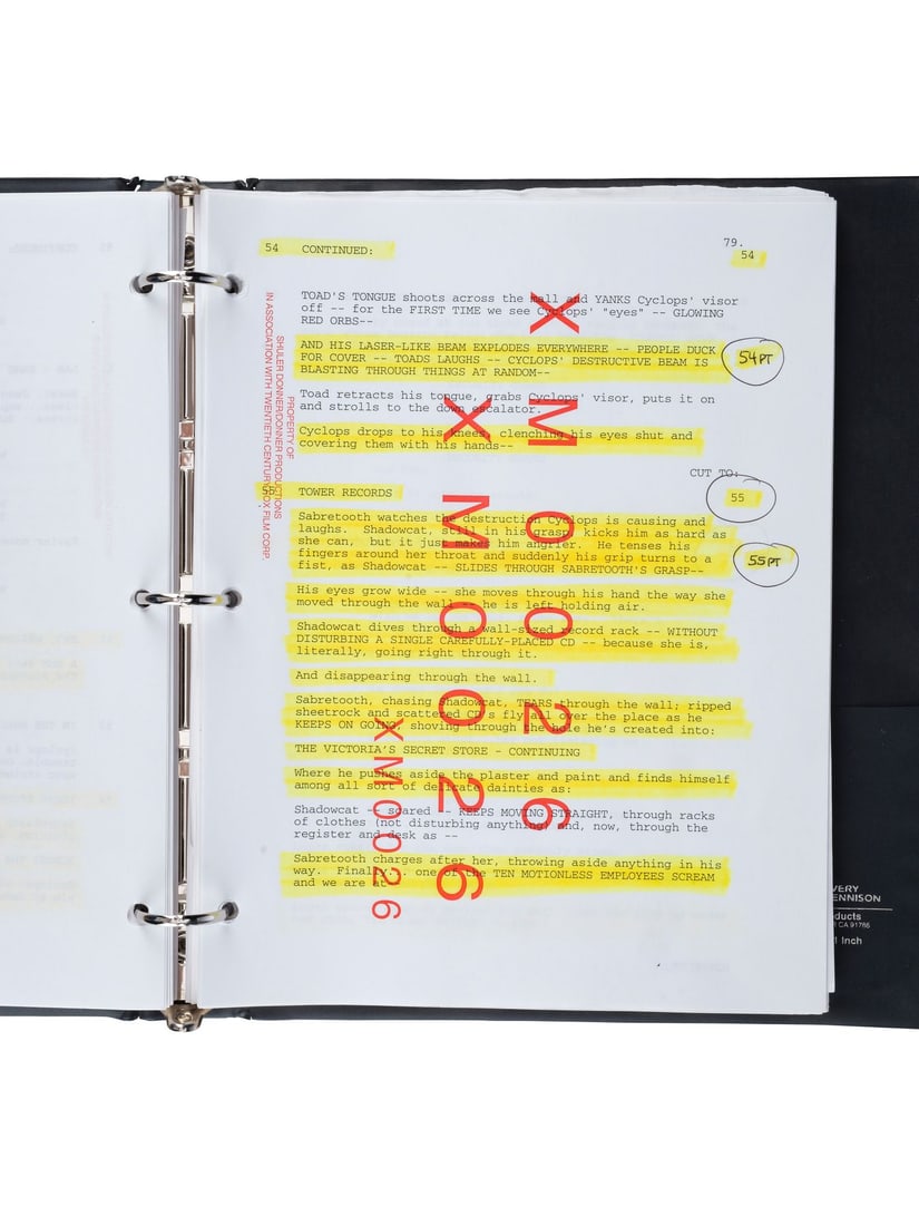 X-MEN (2000) - Bound Hand-Annotated Revised Script - 4
