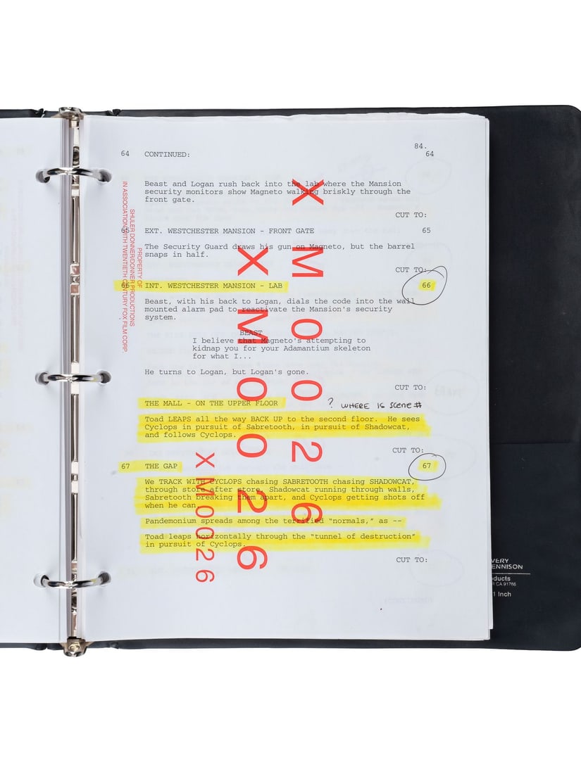 X-MEN (2000) - Bound Hand-Annotated Revised Script - 5