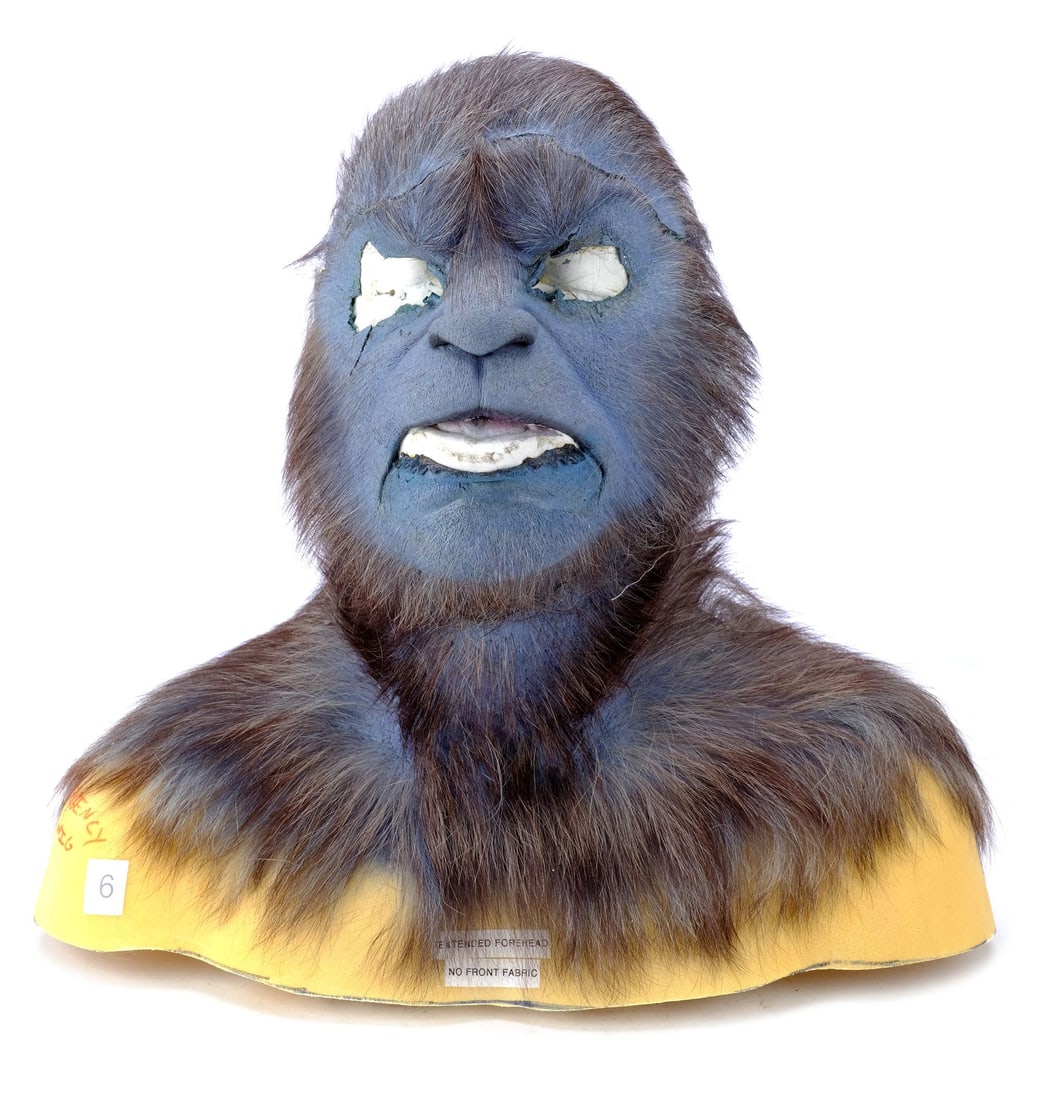 X-MEN: FIRST CLASS (2011) - Beast Prosthetic Appliance Cowl: X-MEN: FIRST CLASS (2011) - Beast Prosthetic Appliance Cowl - A Beast (Nicholas Hoult) prosthetic appliance cowl from Matthew Vaughn's X-Men: First Class. Scientist Henry "Hank" McCoy became a furry