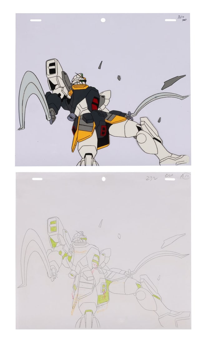 GUNDAM FRANCHISE (1979-PRESENT) - XXXG-01SR Gundam Sandrock Original Production Cel and Matching (1 of 3)