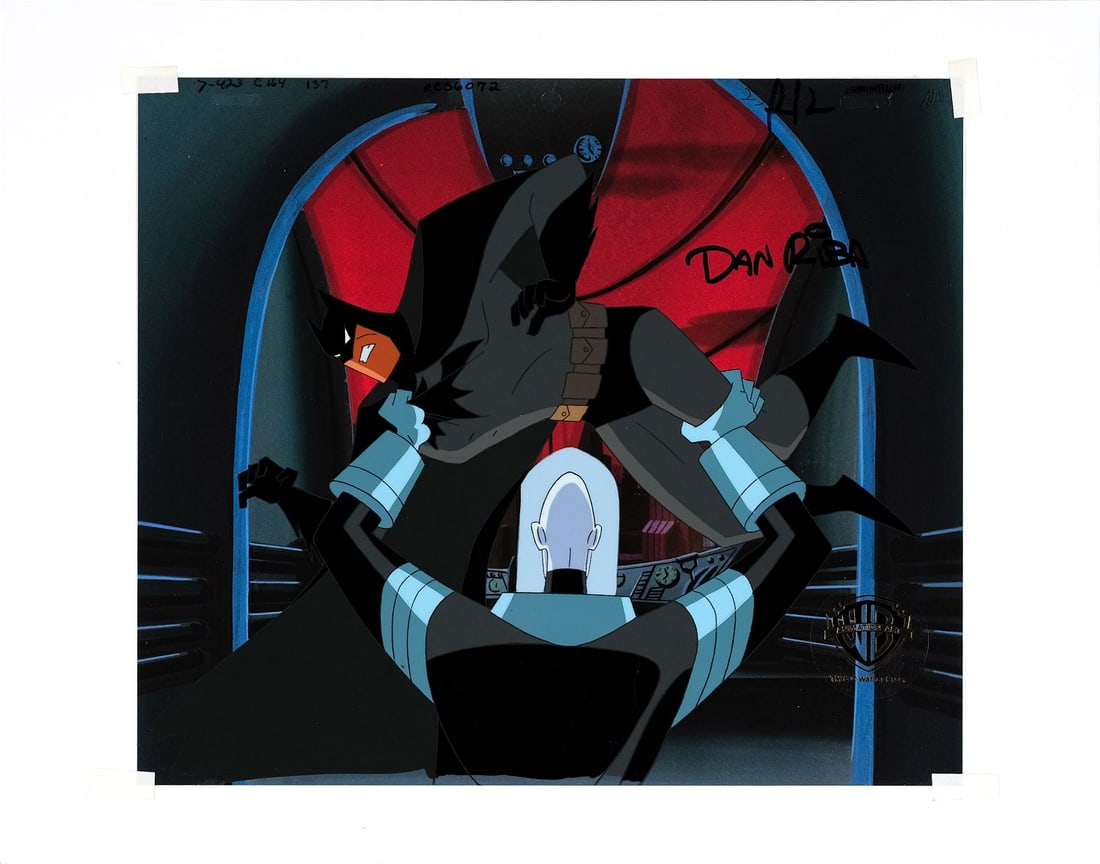THE NEW BATMAN ADVENTURES (1997-1999) - Dan Riba-Autographed Mr. Freeze Throwing Batman Original (1 of 1)