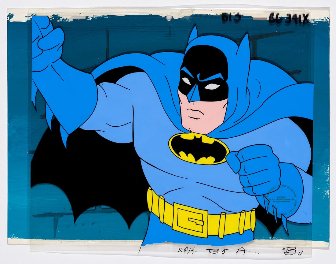 DC ANIMATED UNIVERSE - Batman Original Production Cel and Key Master Production Background Framed (1 of 1)