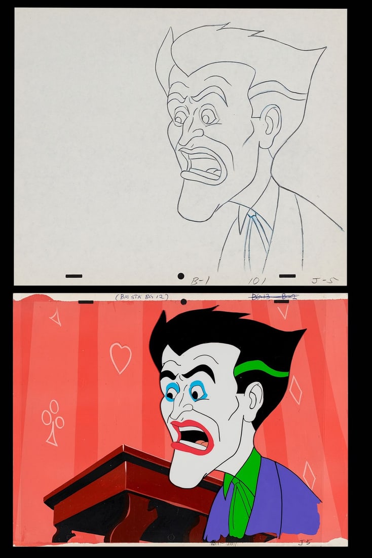 DC ANIMATED UNIVERSE - The Joker and Blinking Elements Original Production Cels and Master (1 of 4)