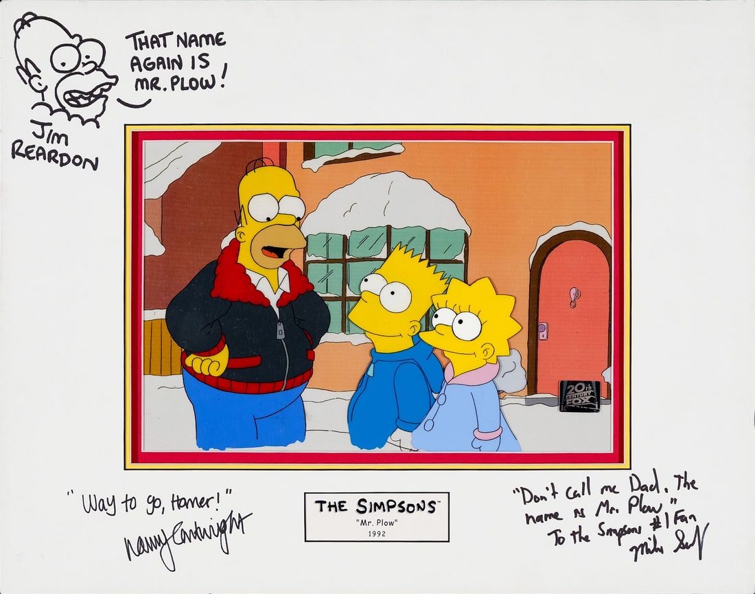 THE SIMPSONS (T.V. SERIES, 1989-PRESENT) - Homer, Bart and Lisa Simpson Original Production Cels on (1 of 1)