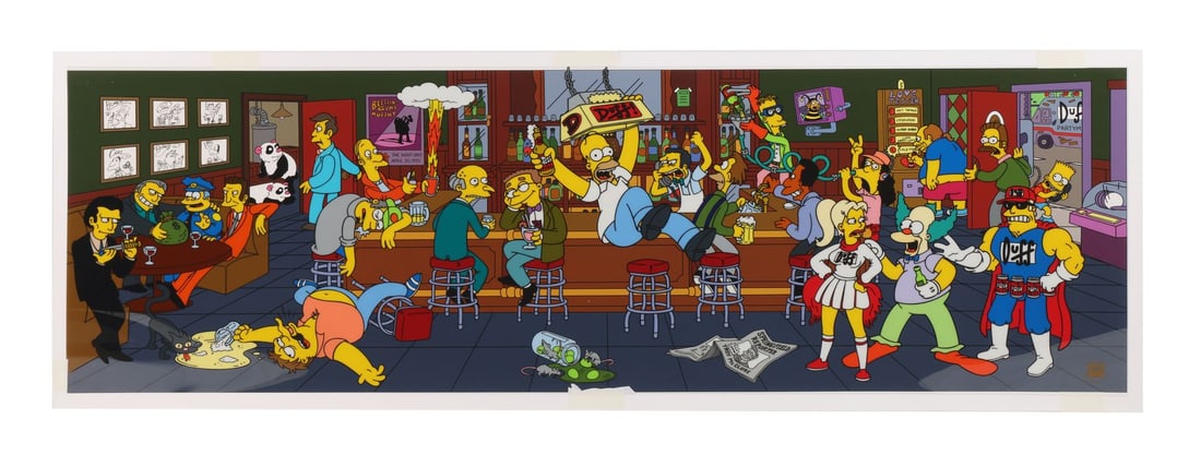 THE SIMPSONS (T.V. SERIES, 1989-PRESENT) - Happy Hour Limited Edition Sericel (1 of 4)