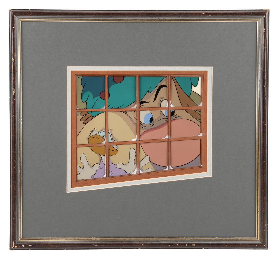 MICKEY'S CHRISTMAS CAROL (1983) - Willie the Giant and Scrooge Original Production Cel Setup Framed (1 of 3)