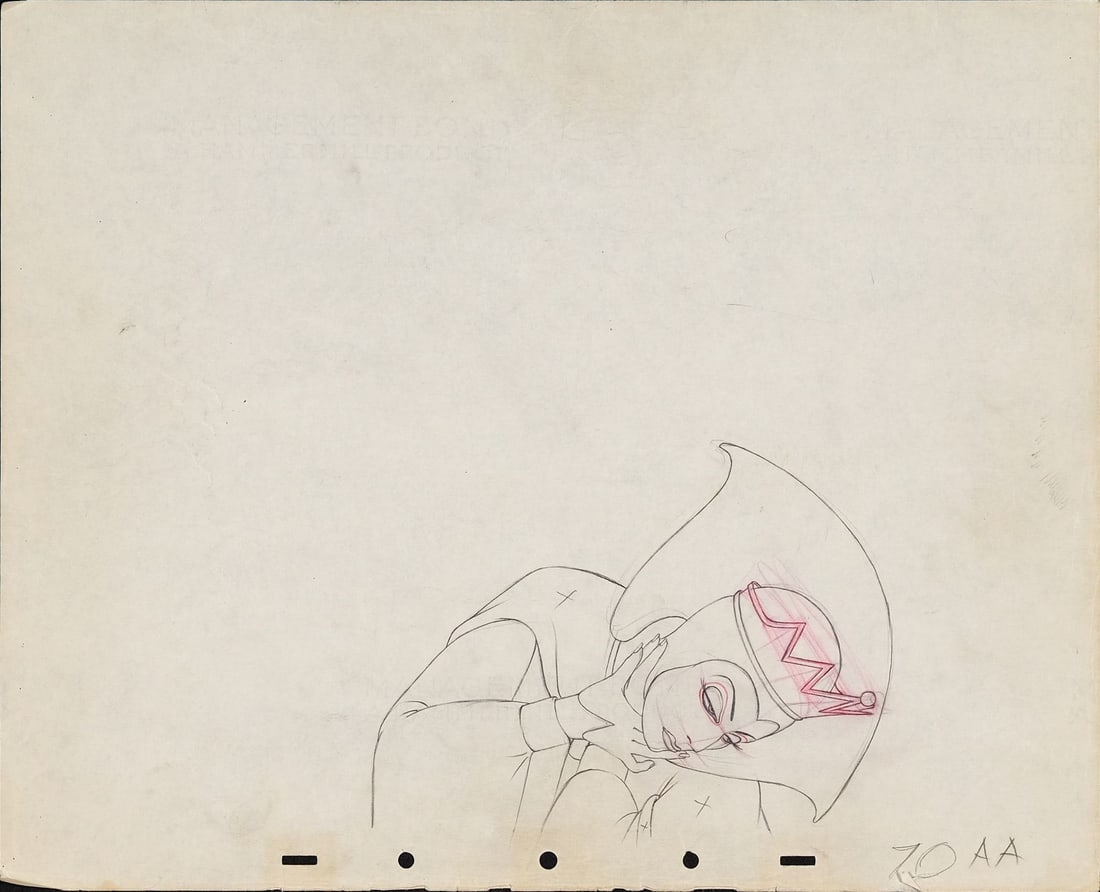 SNOW WHITE AND THE SEVEN DWARFS (1937) - Evil Queen Original Production Drawing: SNOW WHITE AND THE SEVEN DWARFS (1937) - Evil Queen Original Production Drawing - An original production drawing of the Evil Queen from Snow White and the Seven Dwarfs (Walt Disney, 1937), capturing o
