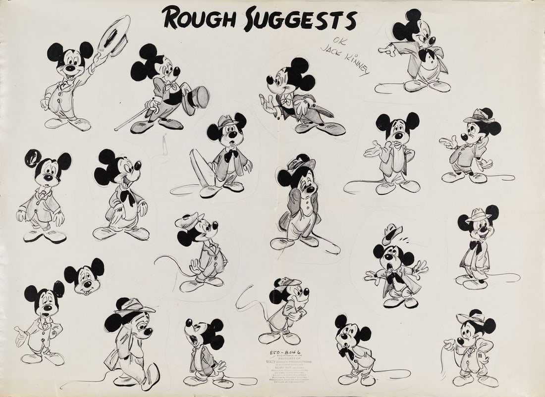 PLIGHT OF THE BUMBLE BEE (1951) - Mickey Mouse Oversize Original Production Photostat Model Sheet (1 of 1)