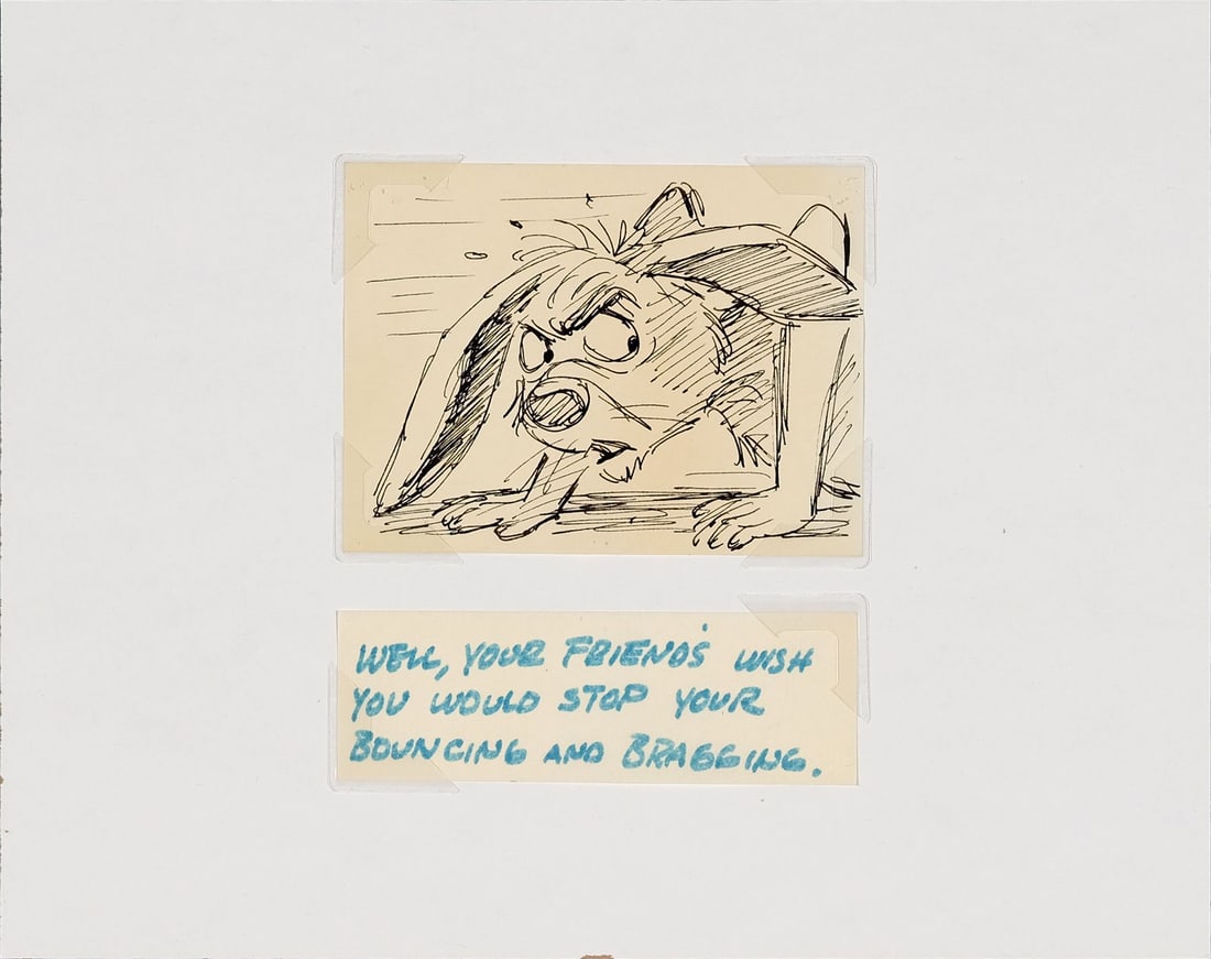 WINNIE THE POOH AND TIGGER TOO (1977) - Rabbit Storyboard Drawing and Dialogue Tag (1 of 3)