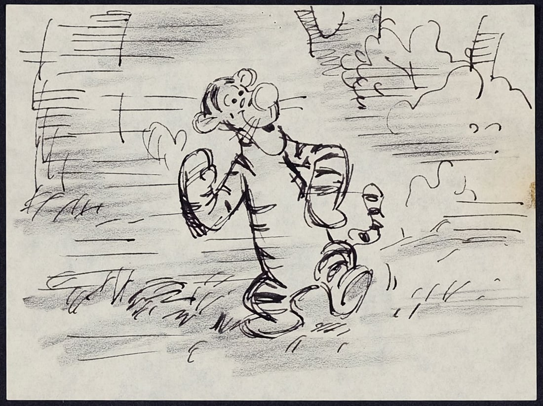 WINNIE THE POOH AND TIGGER TOO (1977) - Tigger Original Storyboard Drawing (1 of 1)