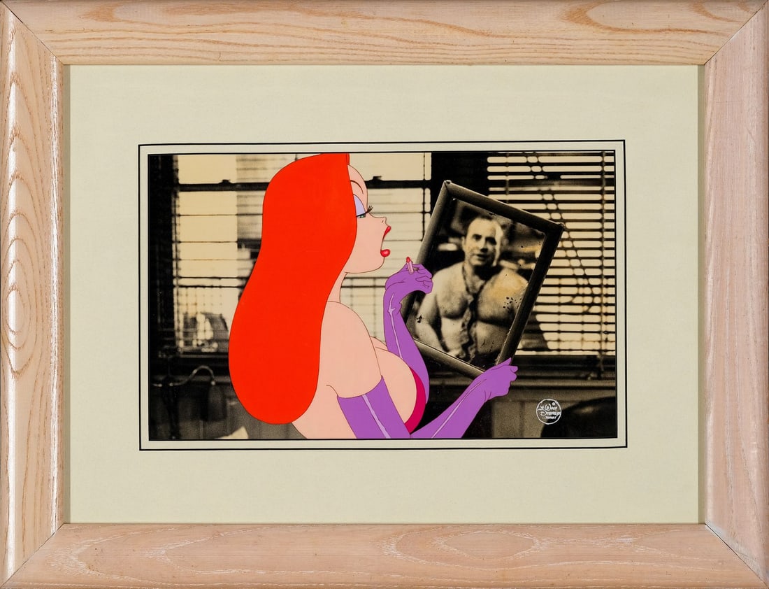 WHO FRAMED ROGER RABBIT (1988) - Jessica Rabbit Original Production Cel, Framed: WHO FRAMED ROGER RABBIT (1988) - Jessica Rabbit Original Production Cel, Framed - A captivating original production cel of Jessica Rabbit from Who Framed Roger Rabbit (Touchstone Pictures, 1988), pres