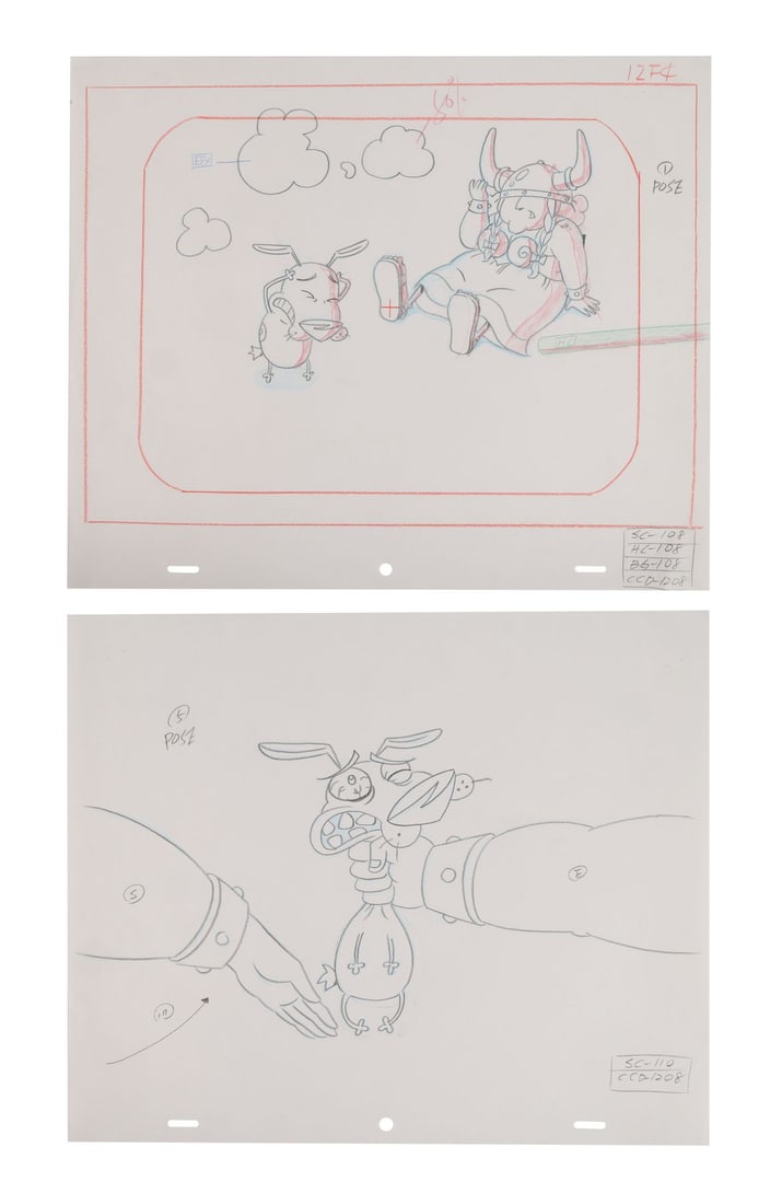 COURAGE THE COWARDLY DOG (1999-2002) - Original Production Camera Layout Drawings (1 of 3)