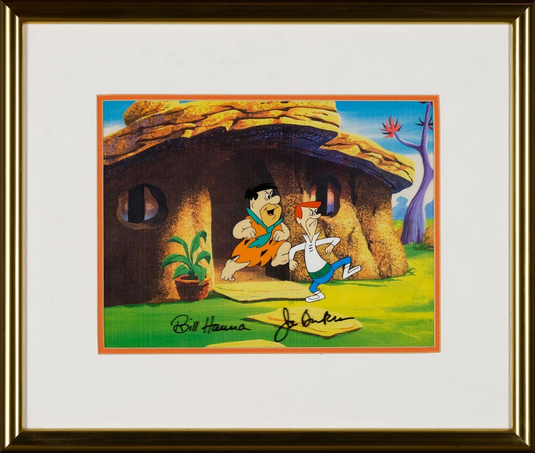THE JETSONS MEET THE FLINTSTONES (1987) - Fred Flintstone and George Jetson Original Production Cel (1 of 1)