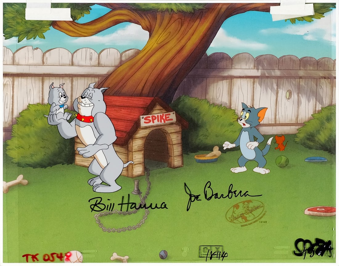 TOM AND JERRY KIDS (1990) - Spike, Tyke, Tom, Jerry Original Production Cel on studio printed (1 of 2)