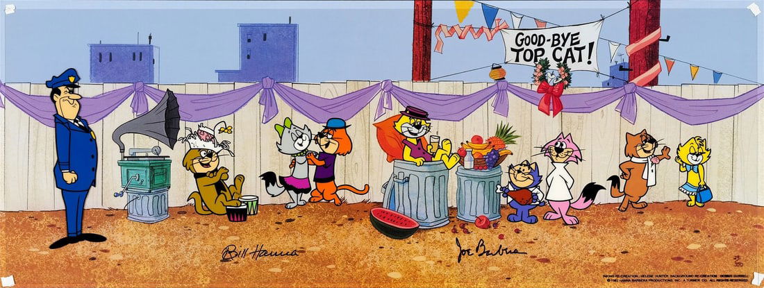 TOP CAT (1961) - The Most Effectual Top Cat Hand-Painted Limited Edition Cel (No. 27/350) Signed: TOP CAT (1961) - The Most Effectual Top Cat Hand-Painted Limited Edition Cel (No. 27/350) Signed Bill Hanna and Joe Barbera (1996) - An original hand-painted limited edition cel from Hanna-Barbera's T