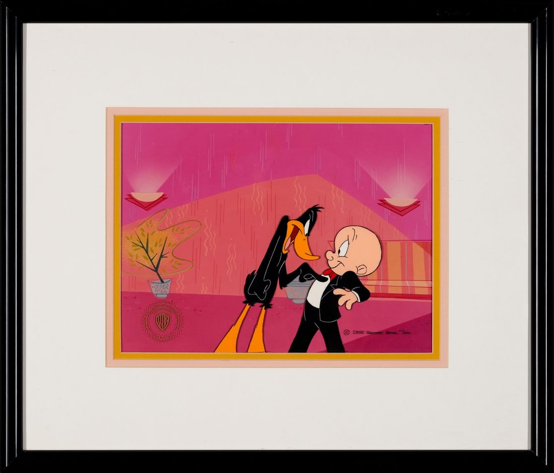 BUGS BUNNY - Daffy Duck and Porky Pig Original Framed Production Cel on Key Original Production (1 of 2)